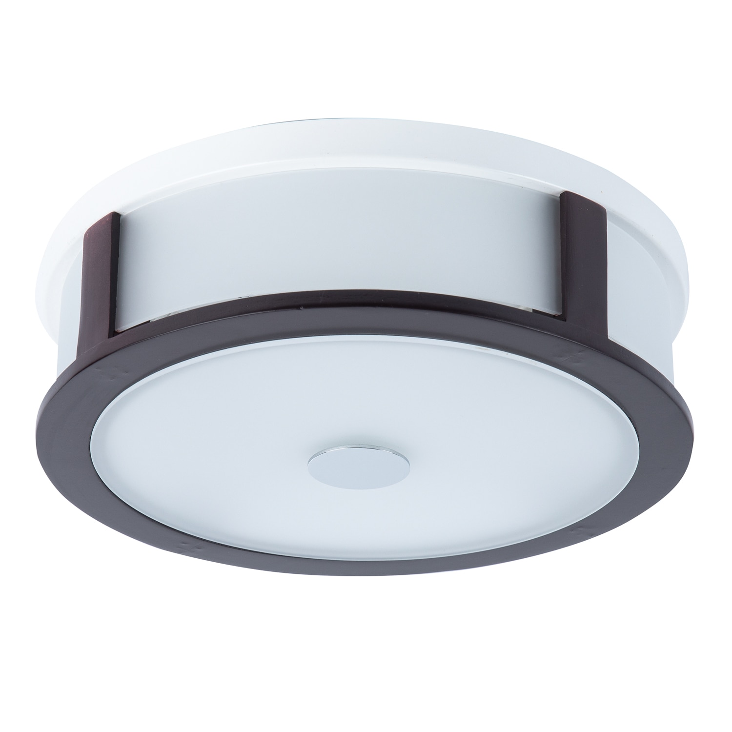 Plafoniera , E27, alb, metal, sticla si lemn 