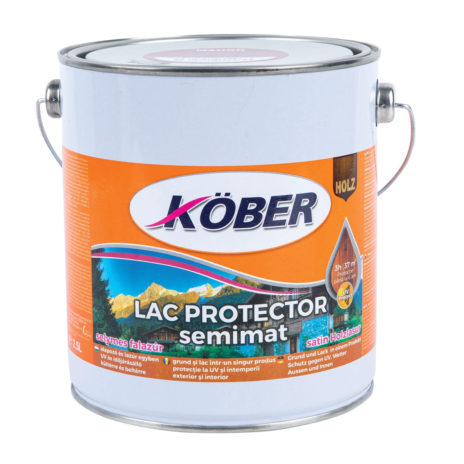 Lac pentru lemn, mahon, 2.5 l  Kober