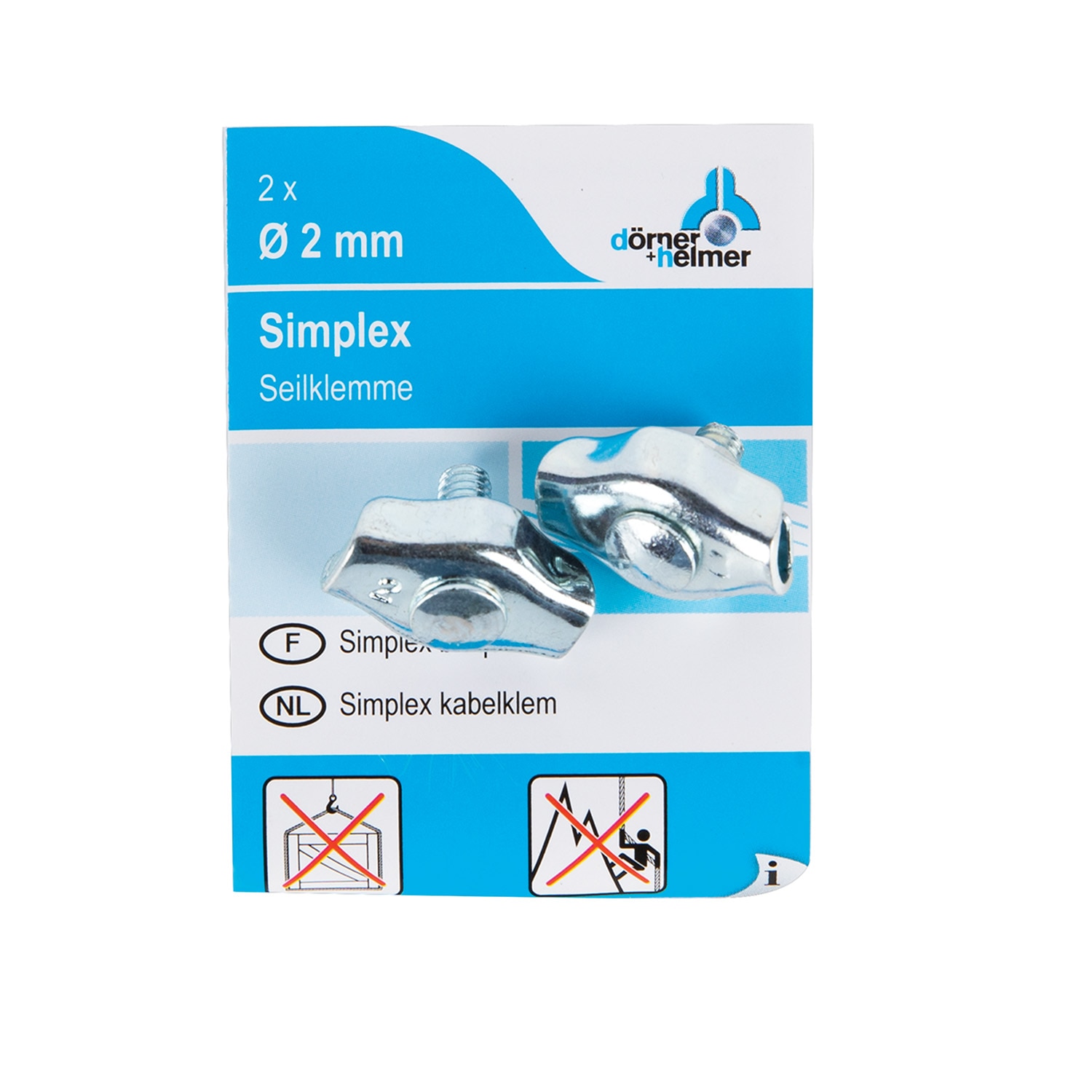 Brida pentru cabluri DORNER + HELMER, 2 mm, 2 buc