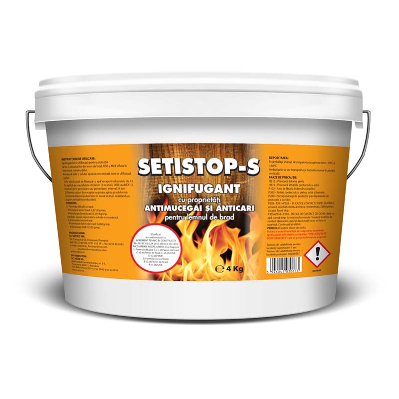 Ignifugant pentru lemn, 4 kg • Setistop