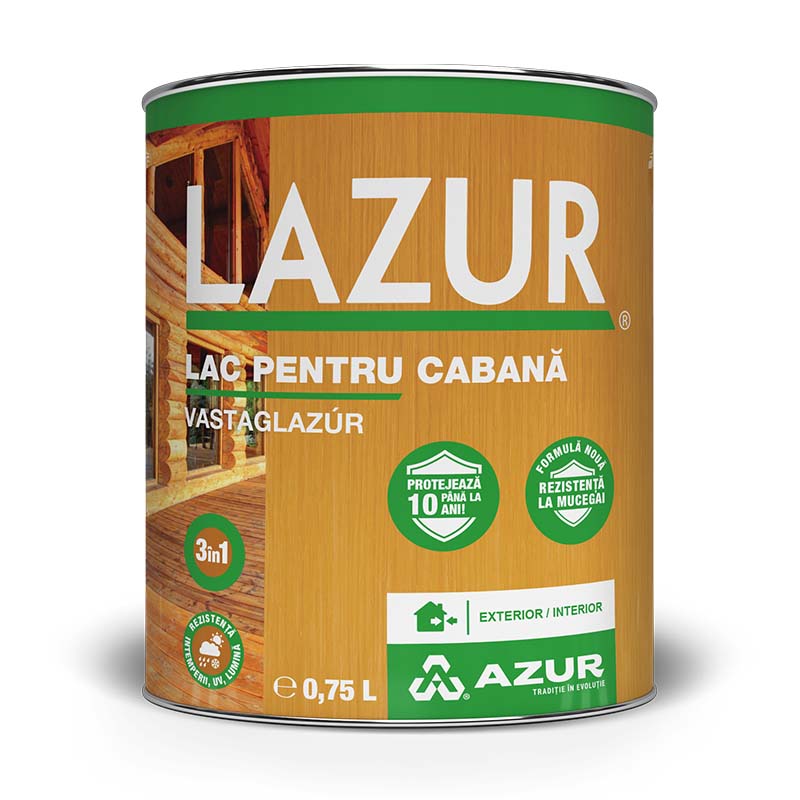 Lac pentru cabana, mahon, 0.75 L • Lazur