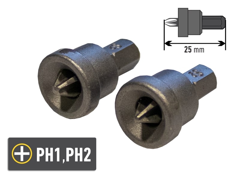 Set 2 biti pt rigips. PH1 PH2. cr v  LumyTools, Standard