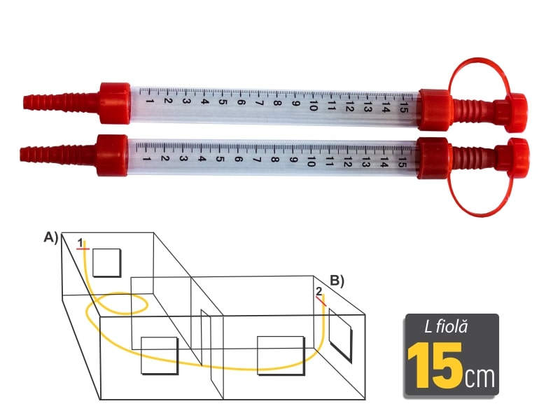 Set 2 fiole pentru furtun nivel. 15 cm • LumyTools, Standard
