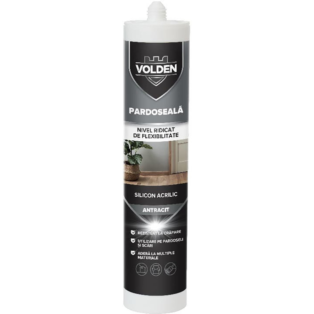Slicon pentru pardoseala aplicare pistol VOLDEN, antracit, 280 ml