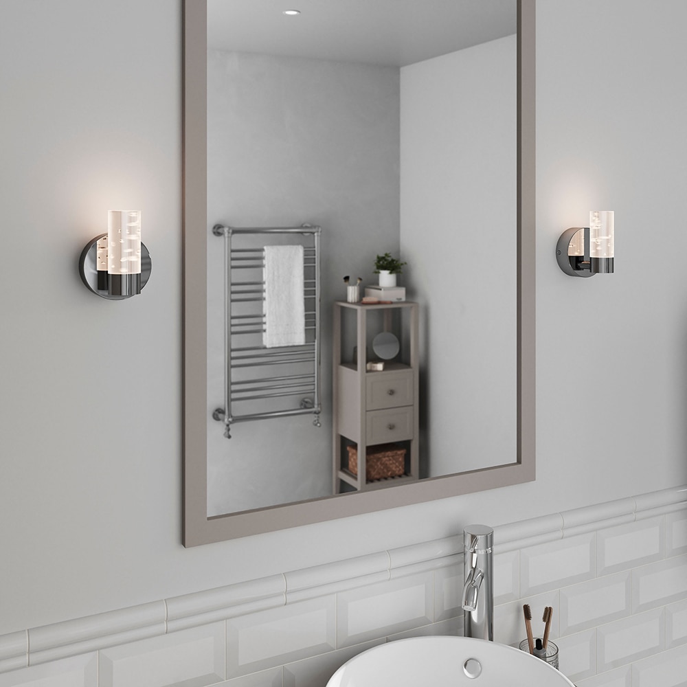 Aplica LED Myvat GOODHOME, 5.5W, 400lm, IP44, 4000K, alb/argintiu