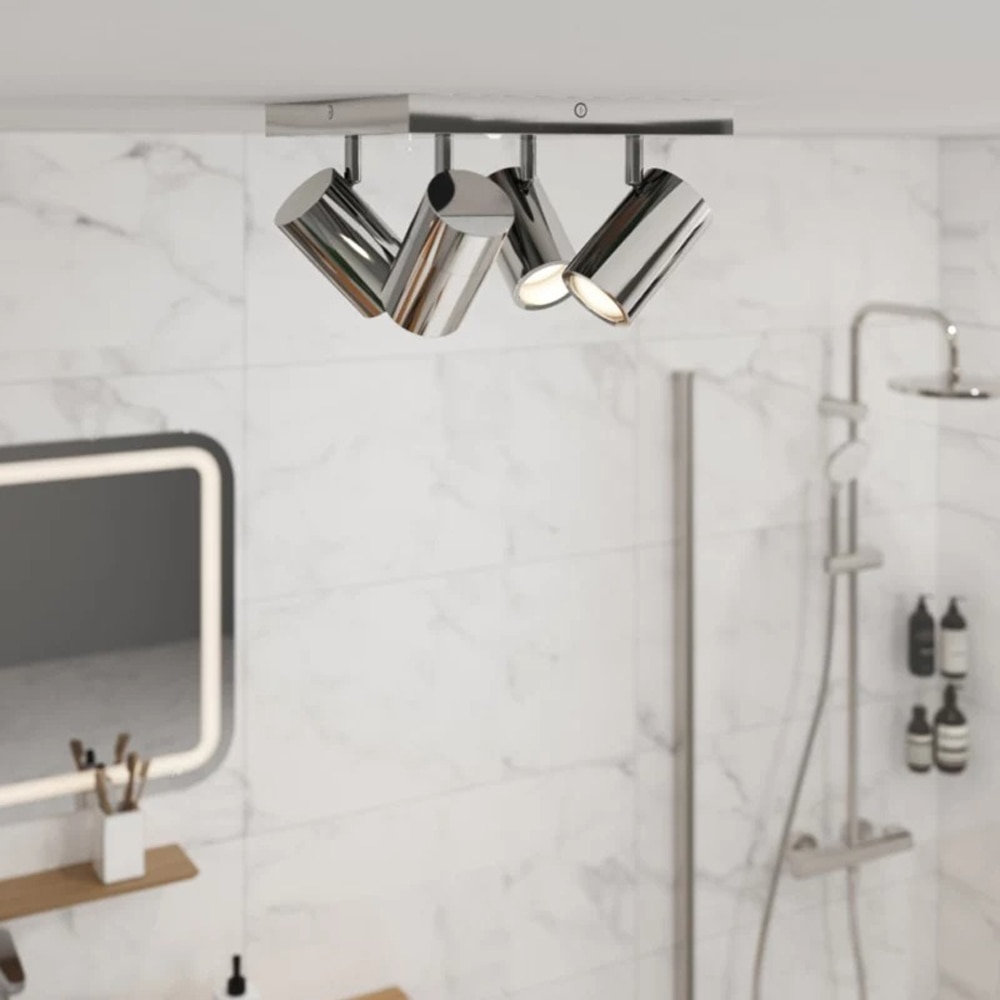 Aplica Tellot GoodHome, 4 GU10, IP44, metal, argintiu