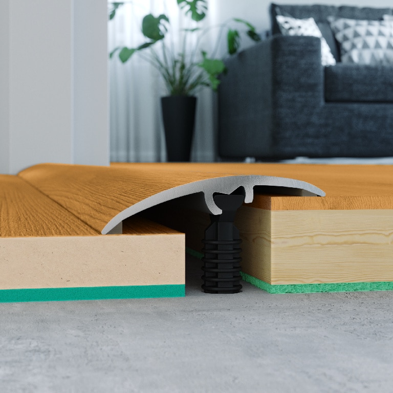 Profil de trecere GoodHome, aluminiu, cu efect de lemn, maro, 3 x 93 cm