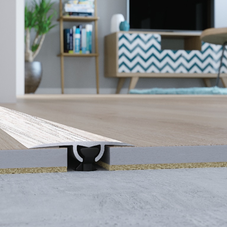 Profil de trecere GoodHome, aluminiu, cu efect de lemn, gri, 3 x 93 cm