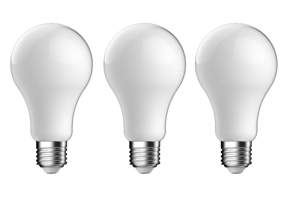 Set 3 becuri LED, E27, sticla, 4000 K, 100 W  Diall