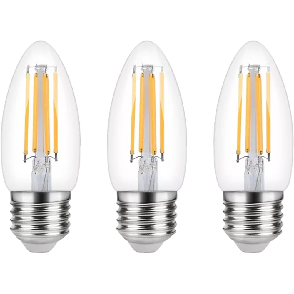 Set 3 becuri LED C35 DIALL, E27, 3.4W, 470lm, 4000K, lumina neutra