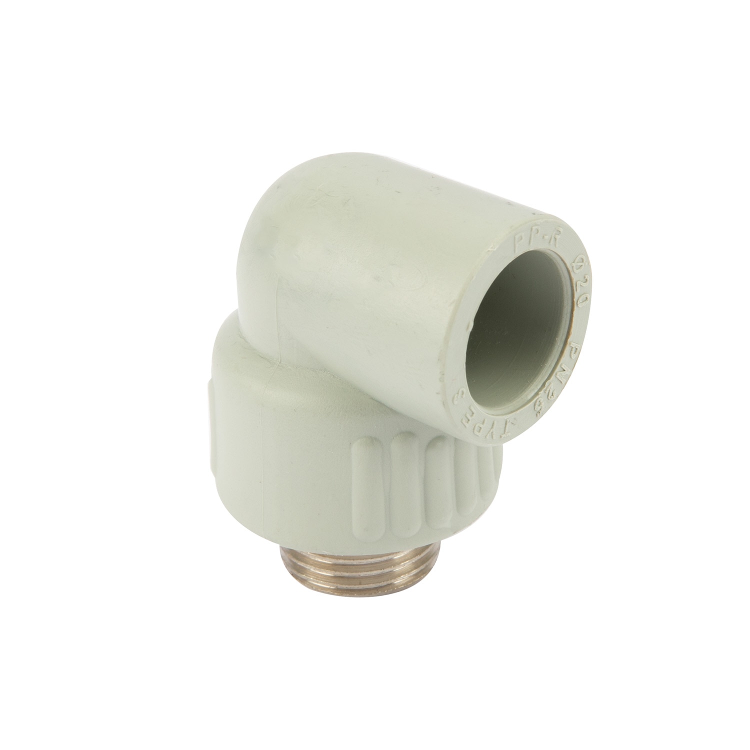 Cot PPR, gri, 20 mm, racord 1/2, filet exterior