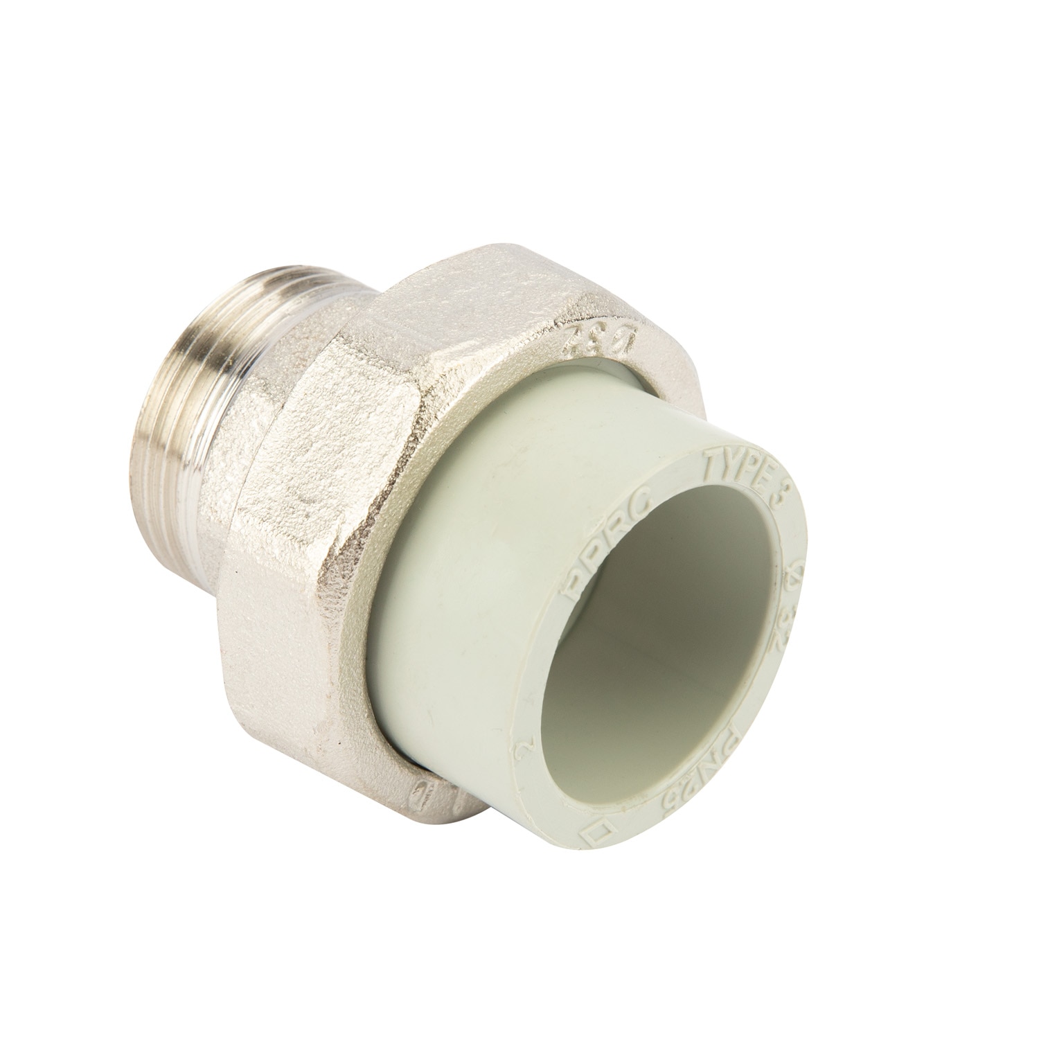 Racord olandez, PPR, gri, metalic, 32 mm, racord 1, filet exterior