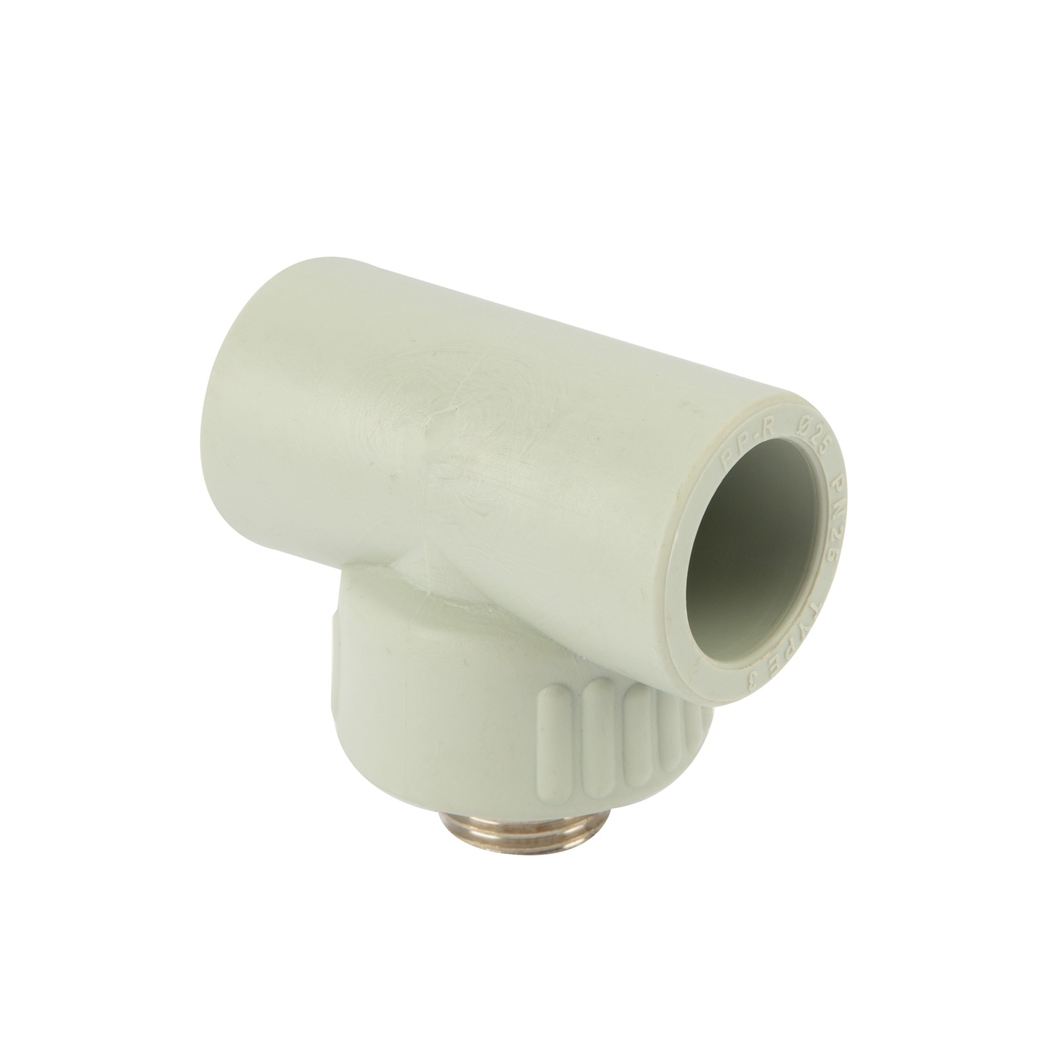 Teu PPR, gri, 25 mm, racord 1/2, filet exterior