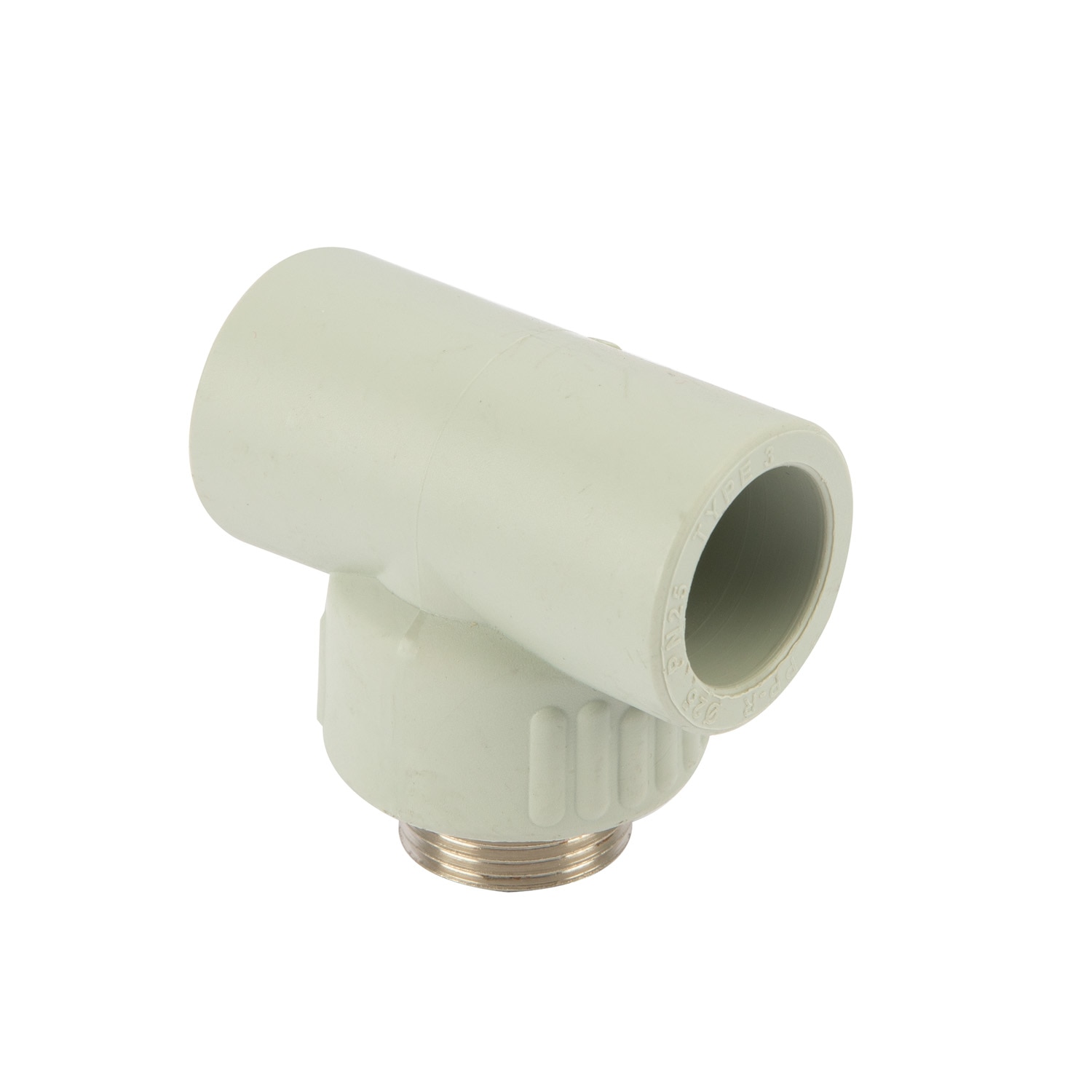 Teu PPR, gri, 25 mm, racord 3/4, filet exterior