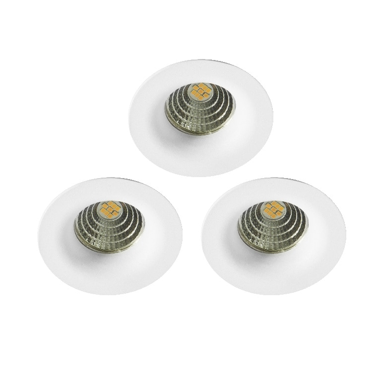 Set 3 spoturi LED, rotunde, IP 20, alb