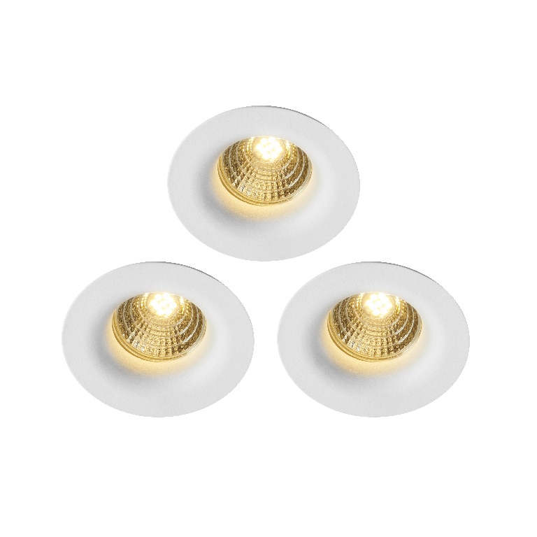 Set 3 spoturi LED, rotunde, IP 20, alb