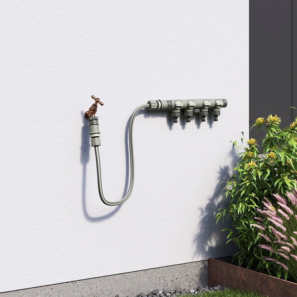 Conector furtun cu 4 iesiri VERVE, verde