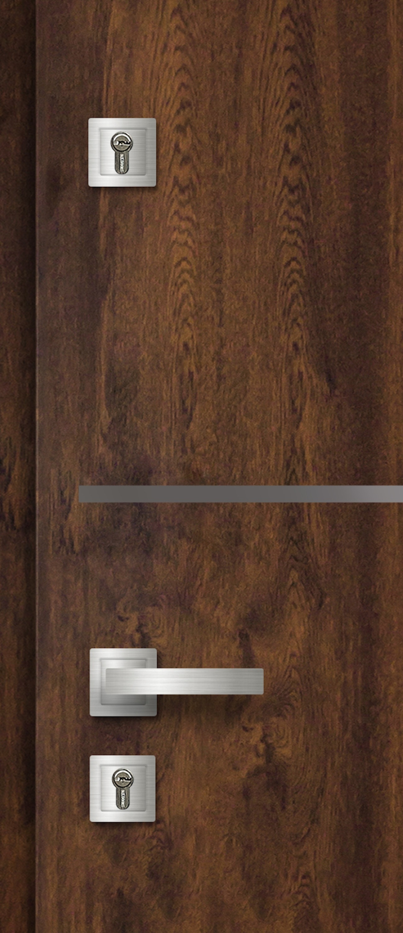 Usa de exterior pentru casa, metalica, nuc,  dreapta, 205 x 88 cm  Fortia Cecina