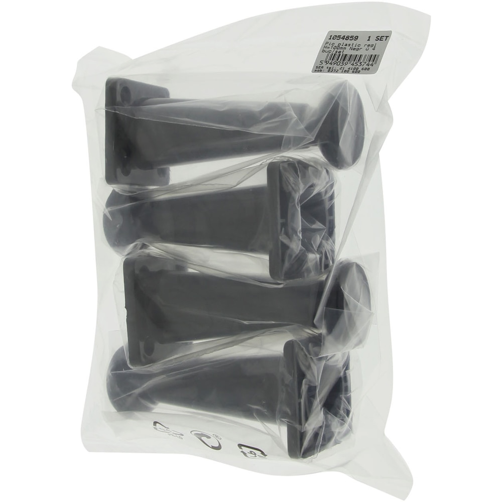 Set picior reglabil, plastic, 100 mm, negru, 4 bucati