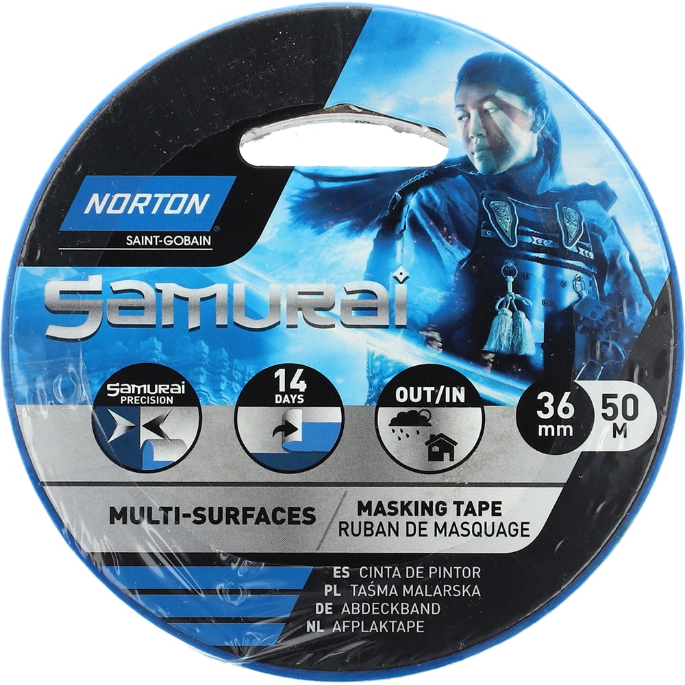 Banda adeziva multifunctionala NORTON Samurai, multisuprafete, 36mm x 50m, albastru