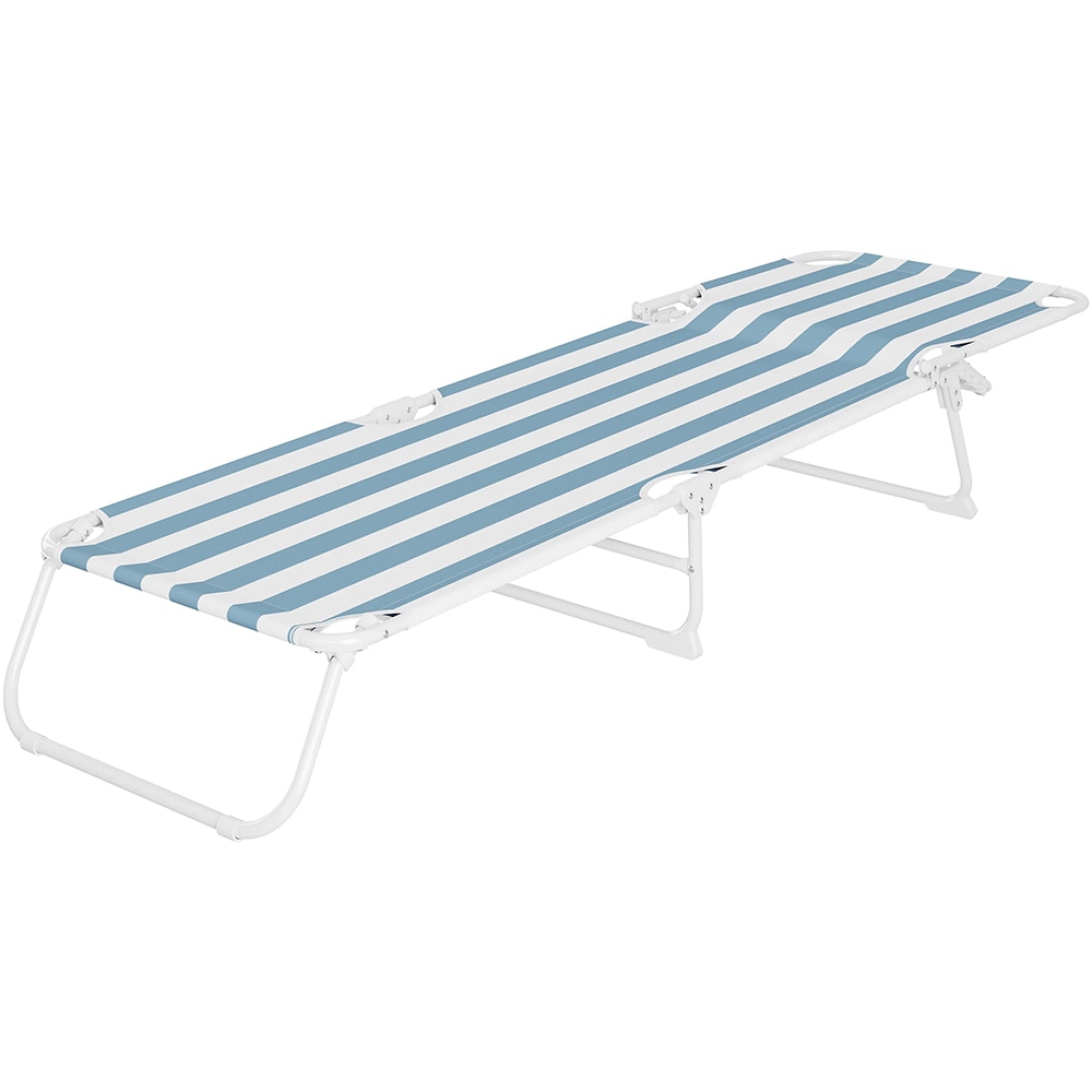 Sezlong gradina Curacao, otel, 183 x 57.5 x 79 cm, albastru