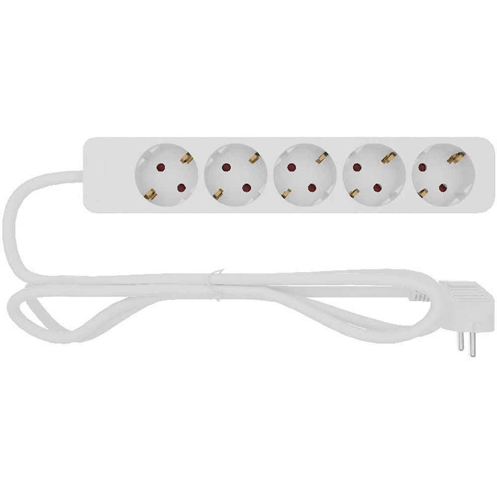 Prelungitor 5 prize Schuko, 1 m, 1.0 mm, alb