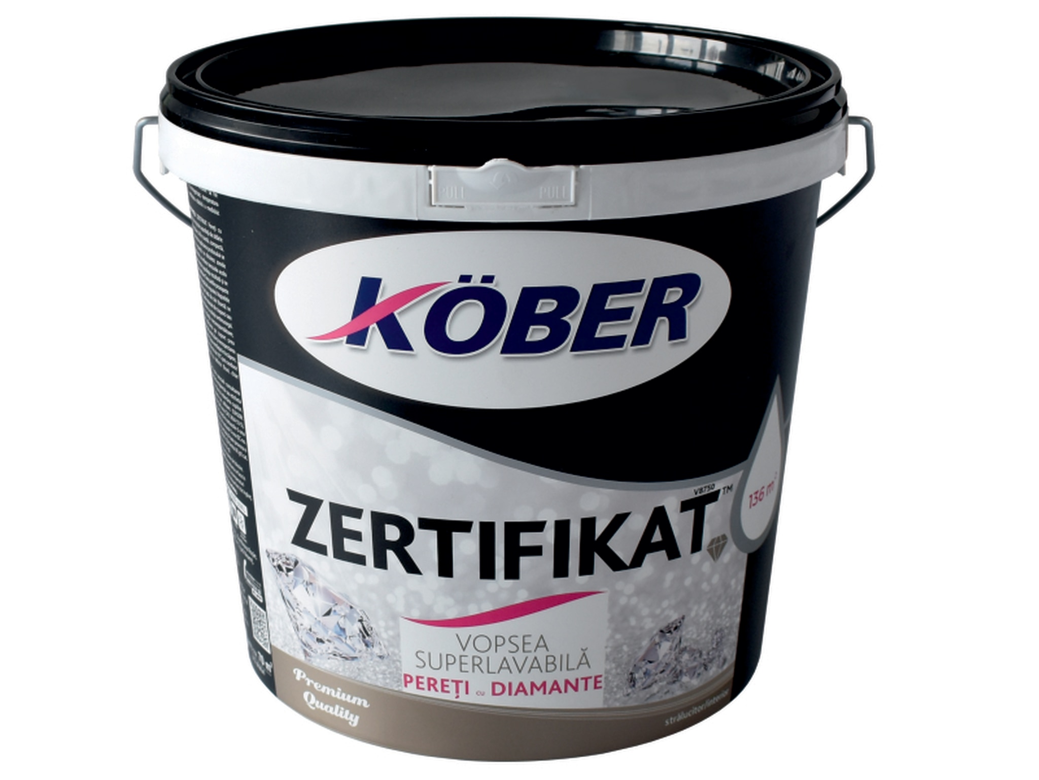 Vopsea superlavabila Kober Zertifikat, gri, 8.5 L, Interior