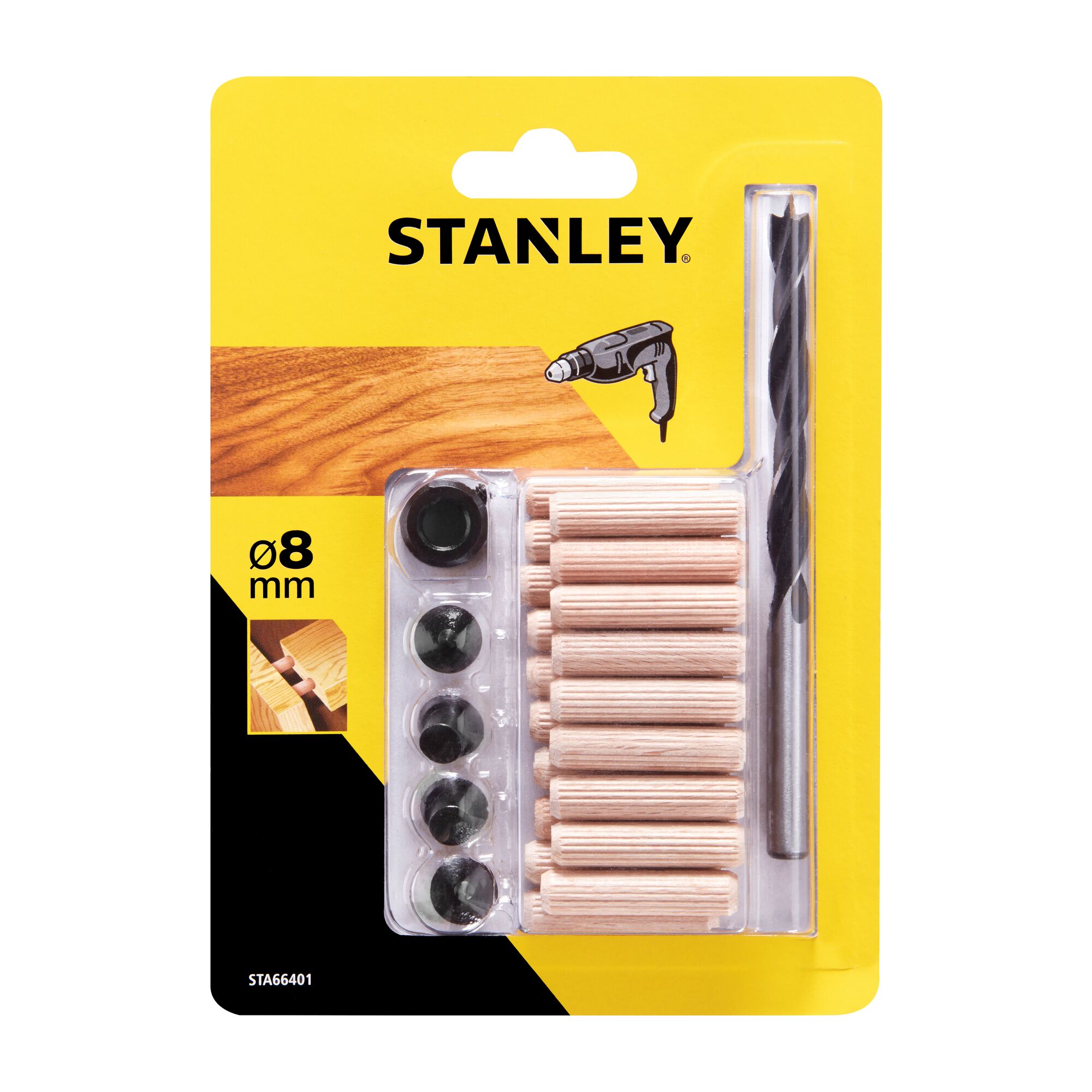 Set cepuri lemn 8 mm limitator • Stanley STA66401