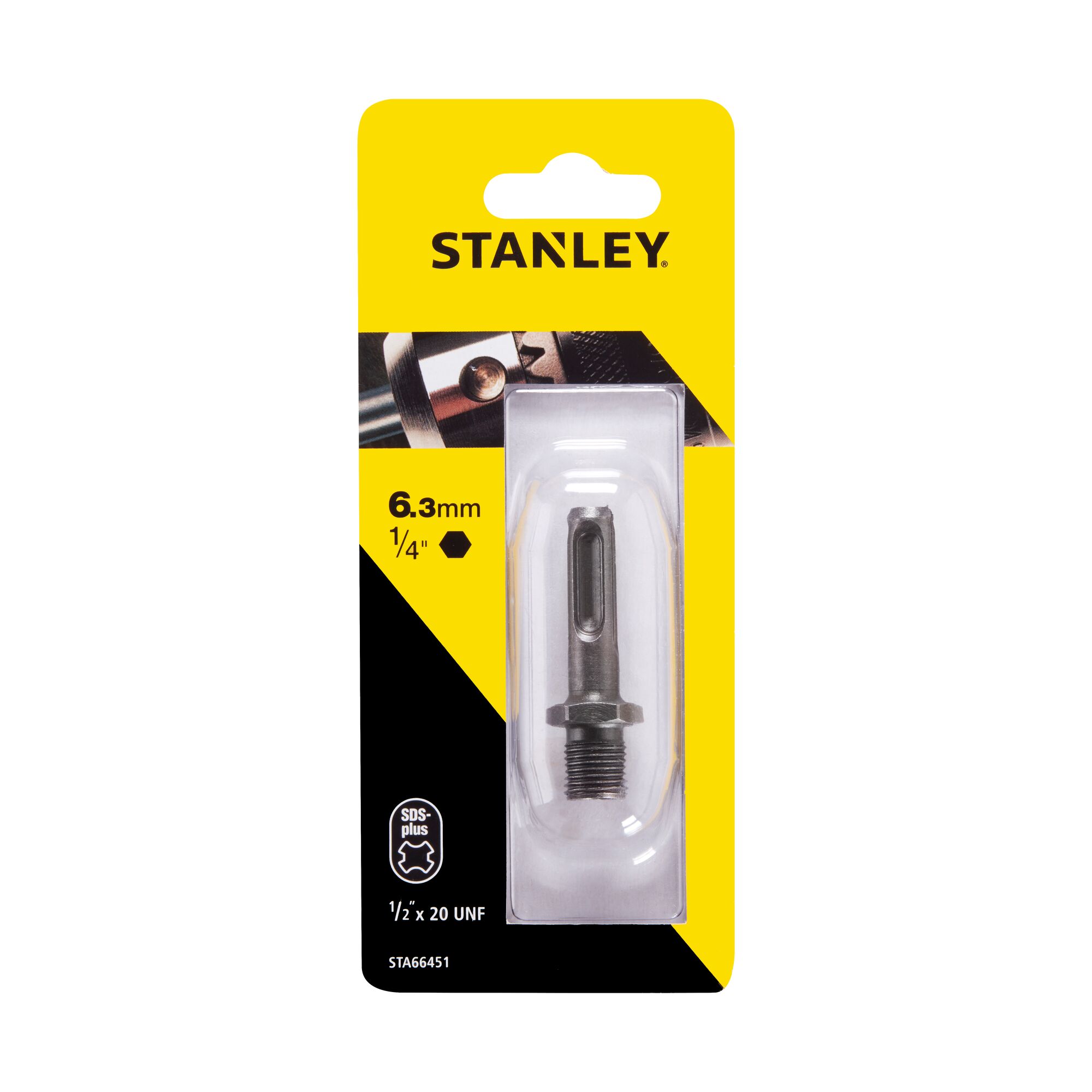 Adaptor SDS-Plus Stanley STA66451-QZ, fara percutie, 1/2" x 20 UNF, 1/4" prindere HEX