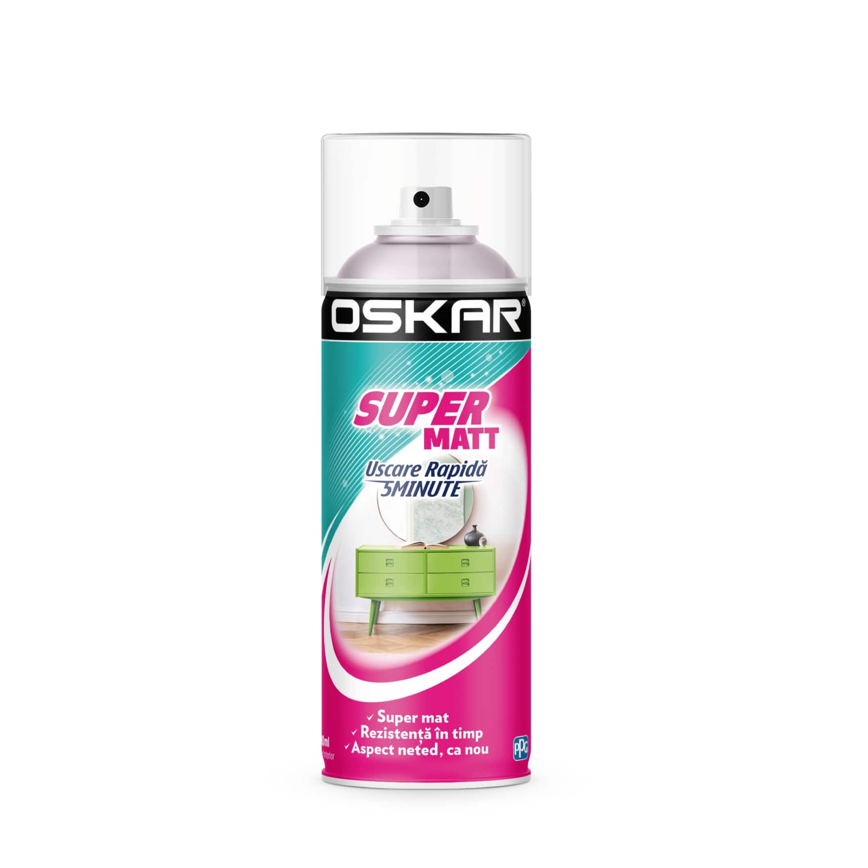 Vopsea spray, alb, 400 ML • Oskar Super Matt