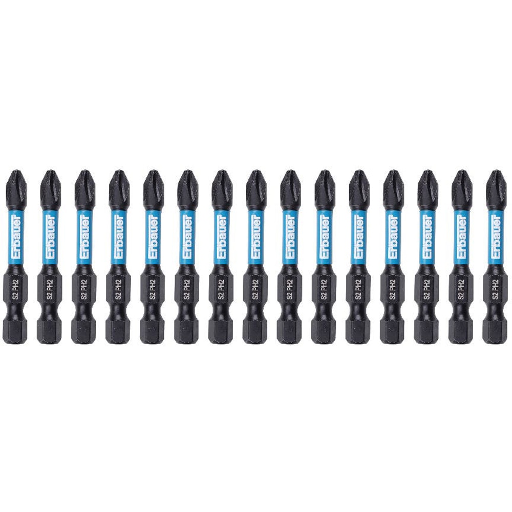Set 15 biti ERBAUER, PH2, 50mm