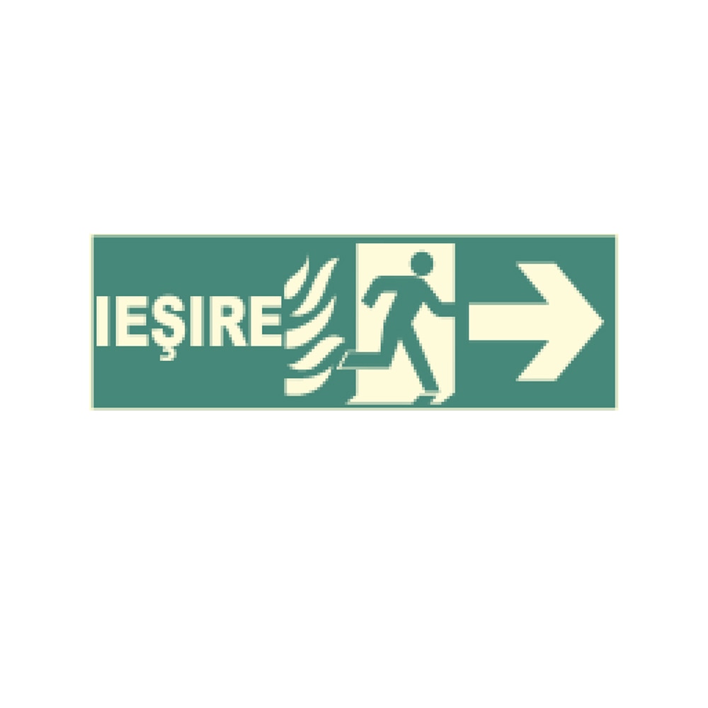 Indicator fotoluminiscent "IESIRE SAGEATA DREAPTA", 30X10