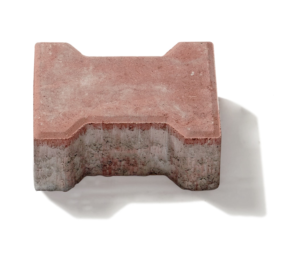Pavaj dublu T, beton, rosu, 20 x 16.5 x 6 cm • Symmetrica