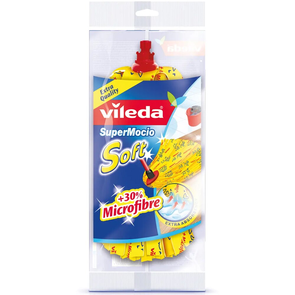 Mop cu maner euroclick VILEDA SuperMocio Soft, microfibra, multicolor