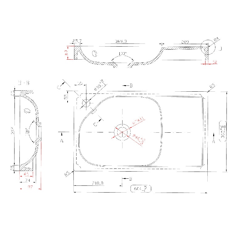 Lavoar baie GOODHOME Maza, rasina, 60.4 x 36.2 cm, alb