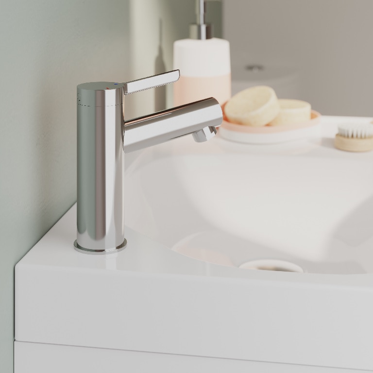 Lavoar baie GOODHOME Maza, rasina, 60.4 x 36.2 cm, alb