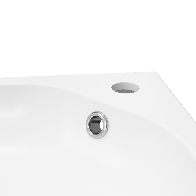 Lavoar baie GOODHOME Maza, rasina, 60.4 x 36.2 cm, alb