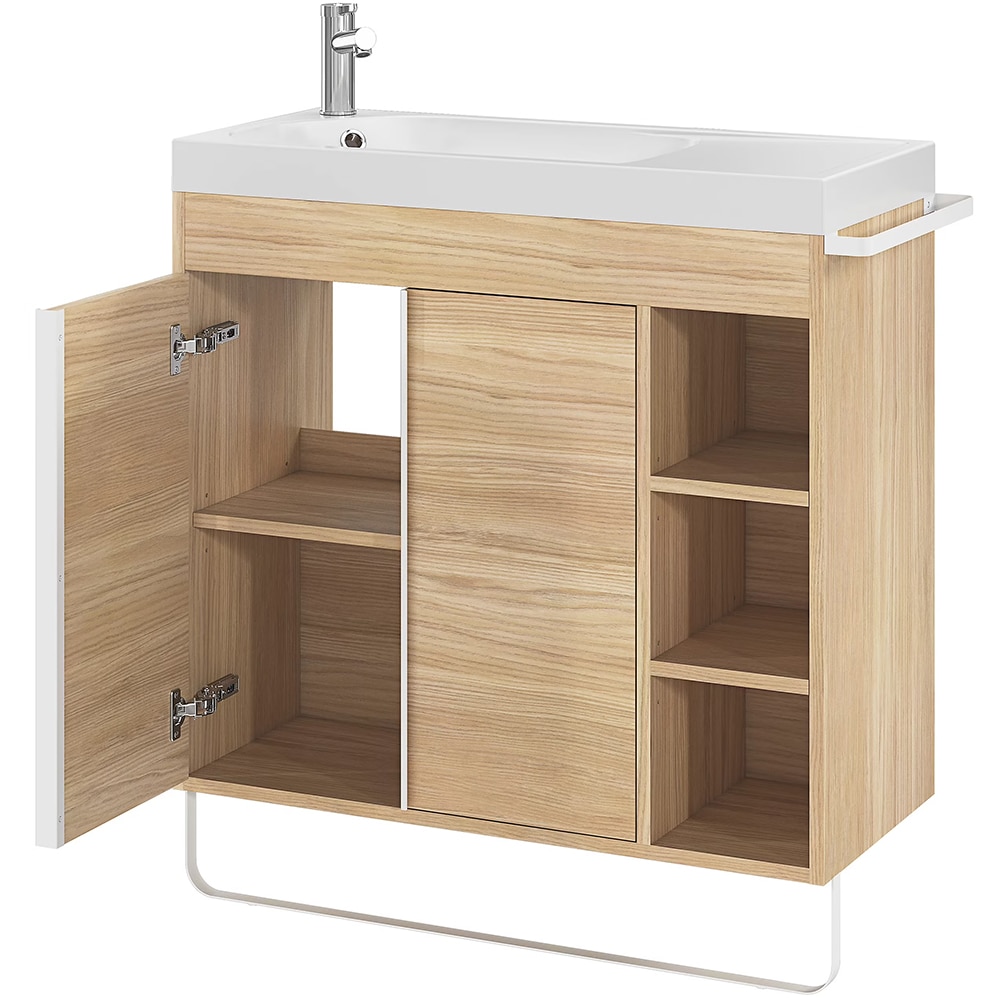 Lavoar baie GOODHOME Maza, rasina, 80.4 x 36.2 cm, alb