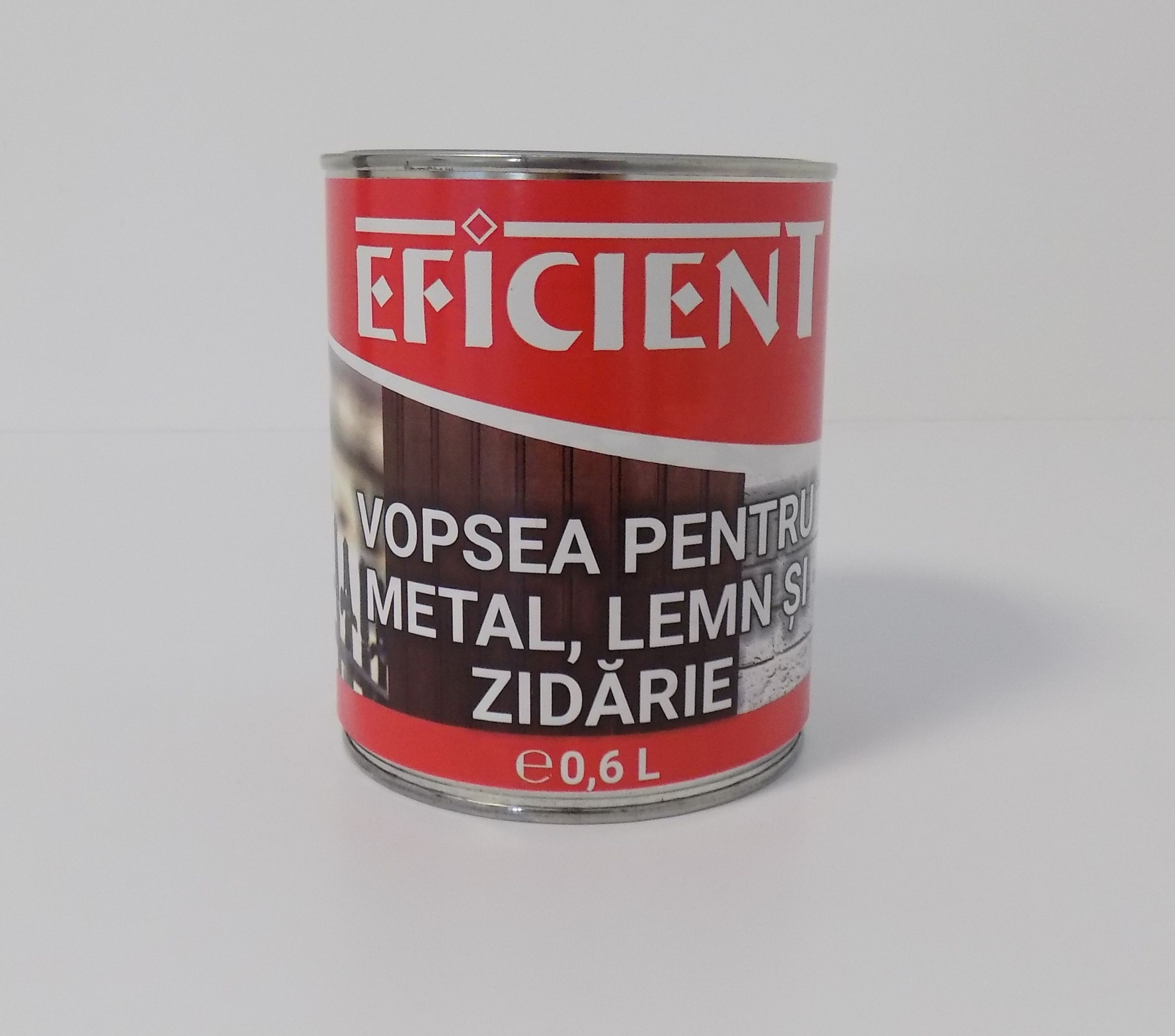 Vopsea Alchidica, Lemn, metal si zidarie, Neagra, 0.6L   Eficient 