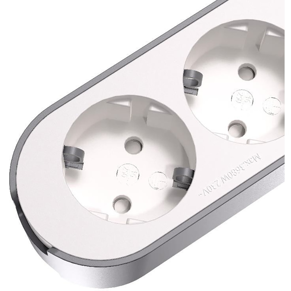 Prelungitor JACOBSEN, 3 prize Schuko, 7 m, 1.5 mm, alb/gri