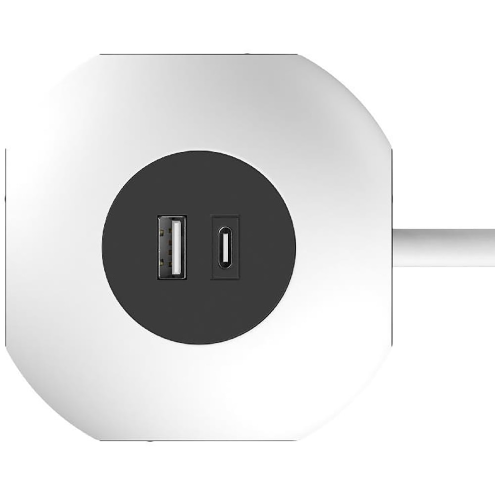 Bloc JACOBSEN Power Cube, 4 prize Schuko, 3 m, 1.5 mm, 2 porturi USB, alb