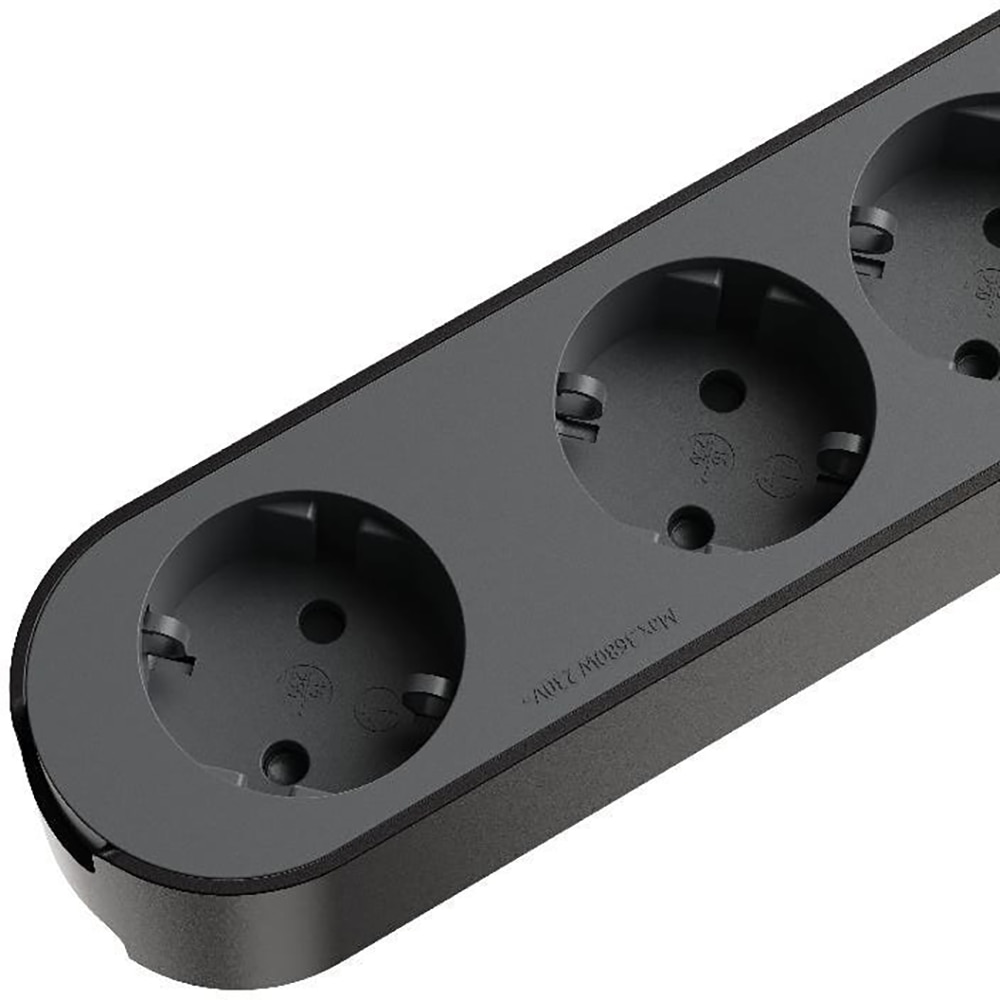 Prelungitor JACOBSEN, 4 prize Schuko, 1.5 m, 1.5 mm, cu intrerupator, negru