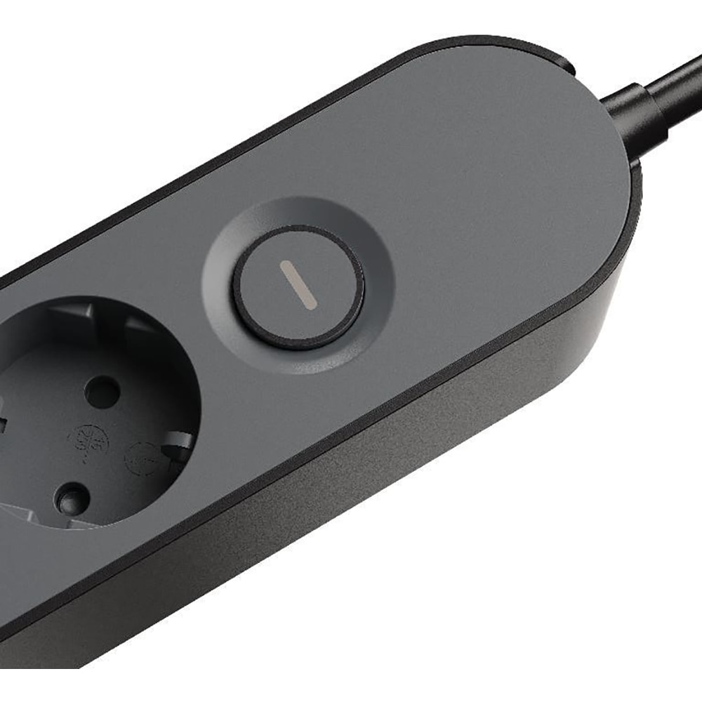 Prelungitor JACOBSEN, 4 prize Schuko, 1.5 m, 1.5 mm, cu intrerupator, negru