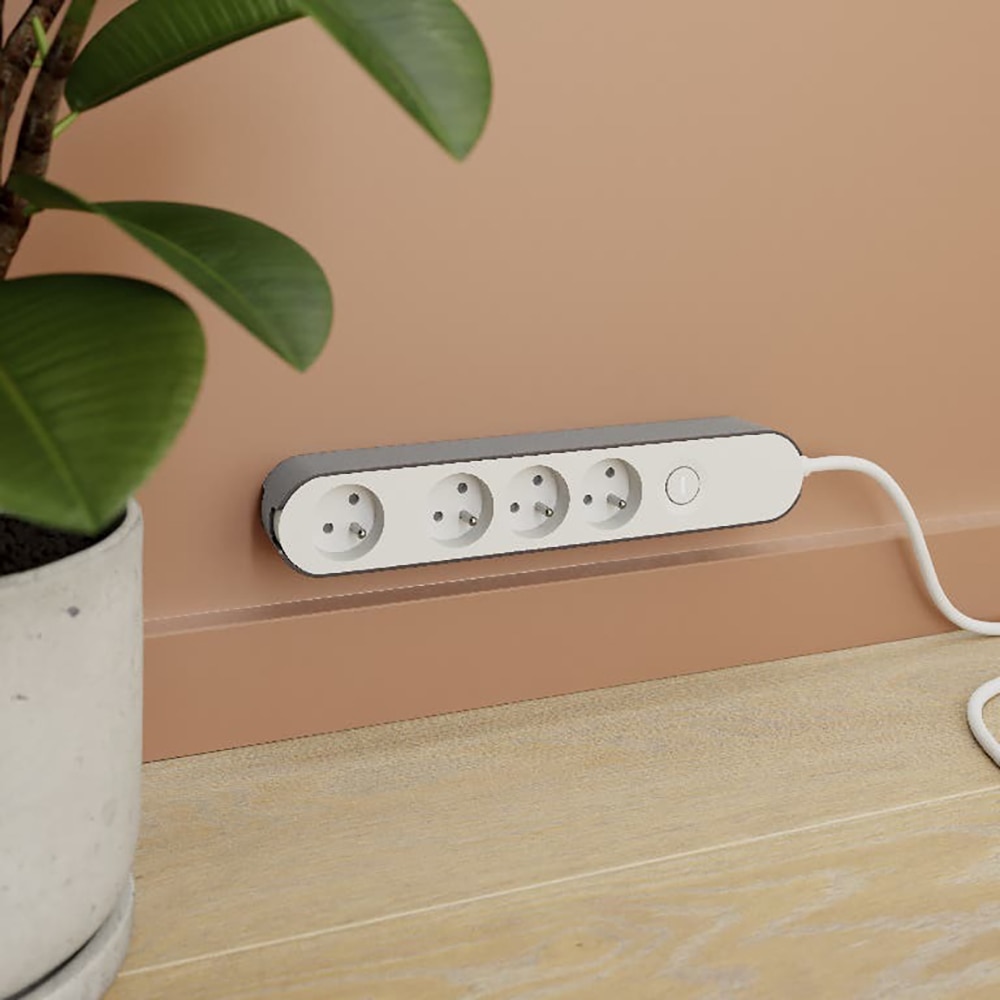 Prelungitor JACOBSEN, 6 prize Schuko, 1.5 m, 1.5 mm, cu 2 porturi USB, alb