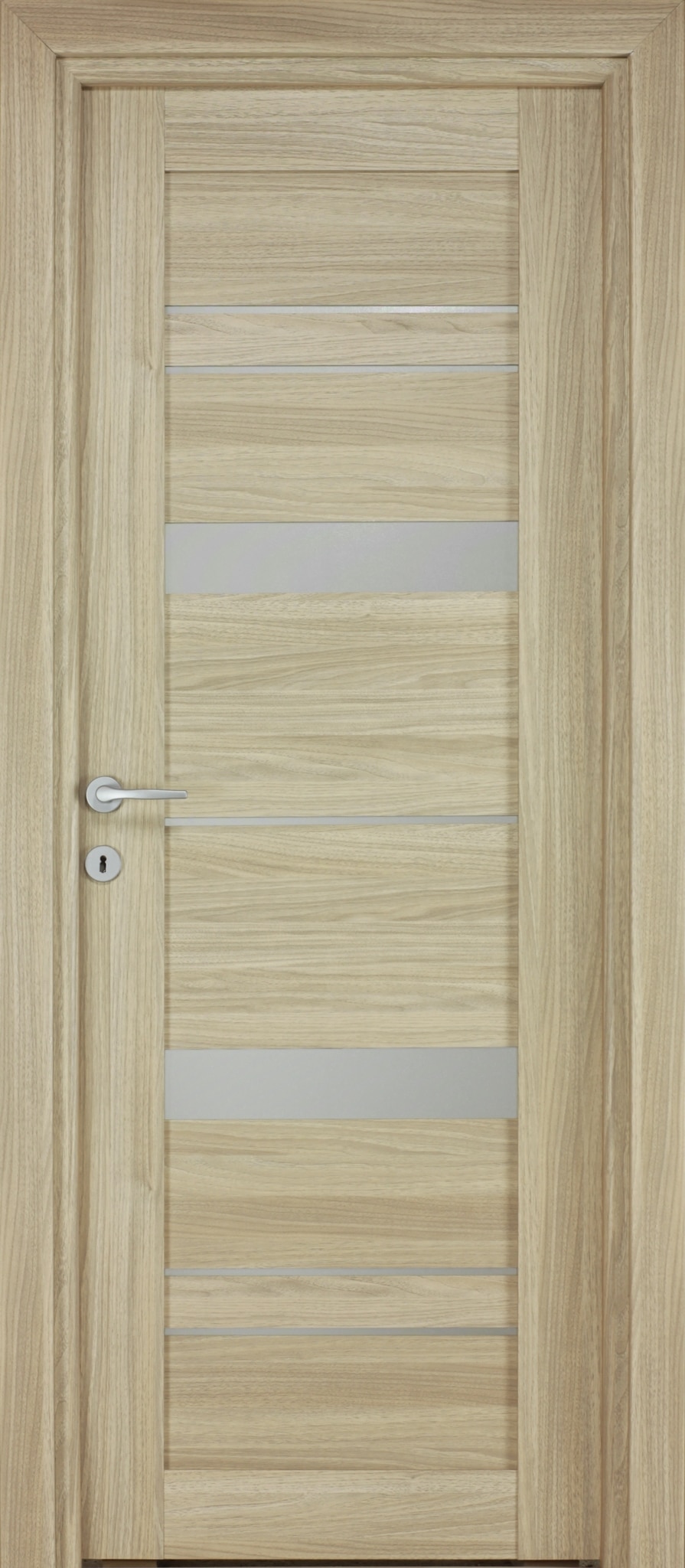 Usa de interior cu geam, maro, reversibila, mdf, 203 x 68 cm, toc inclus • Amyra