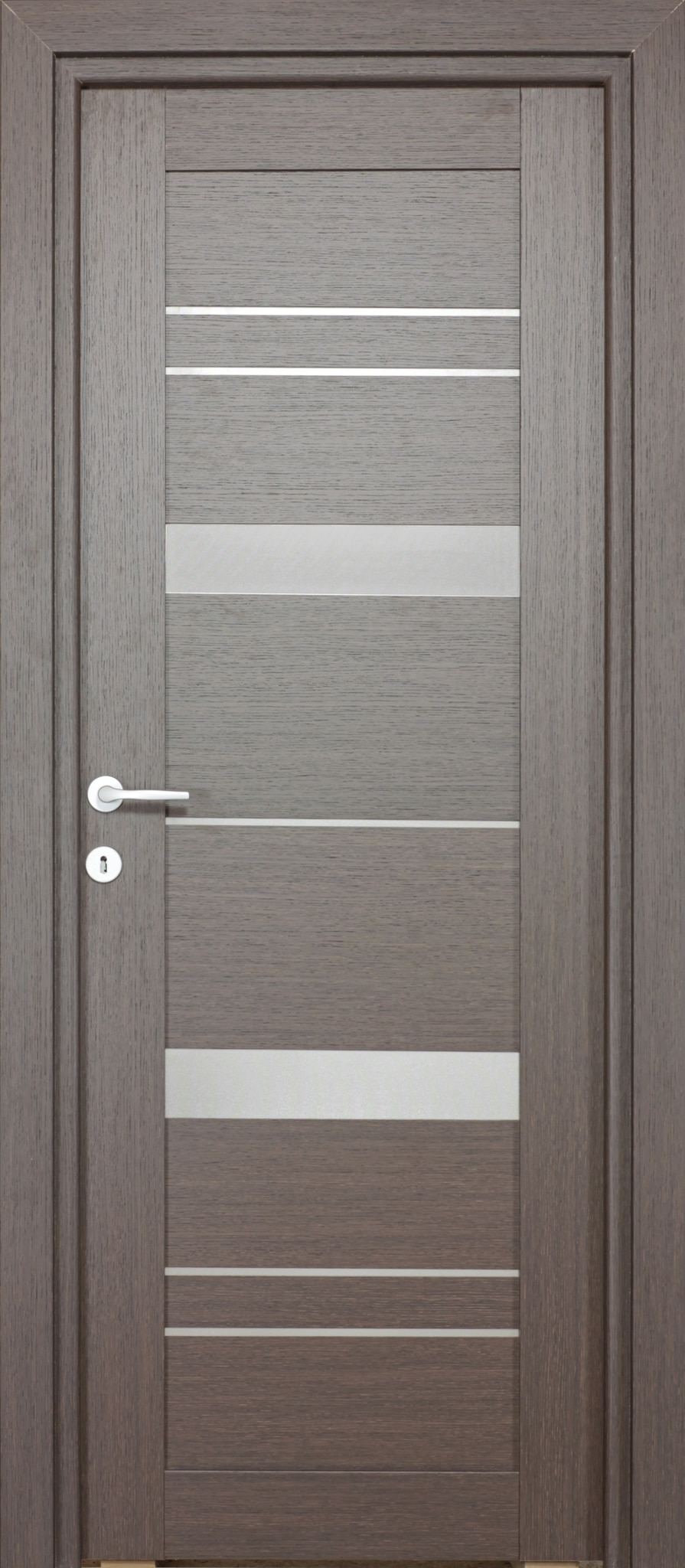 Usa de interior cu geam, wenge, reversibila, mdf, 203 x 68 cm, toc inclus  Amyra