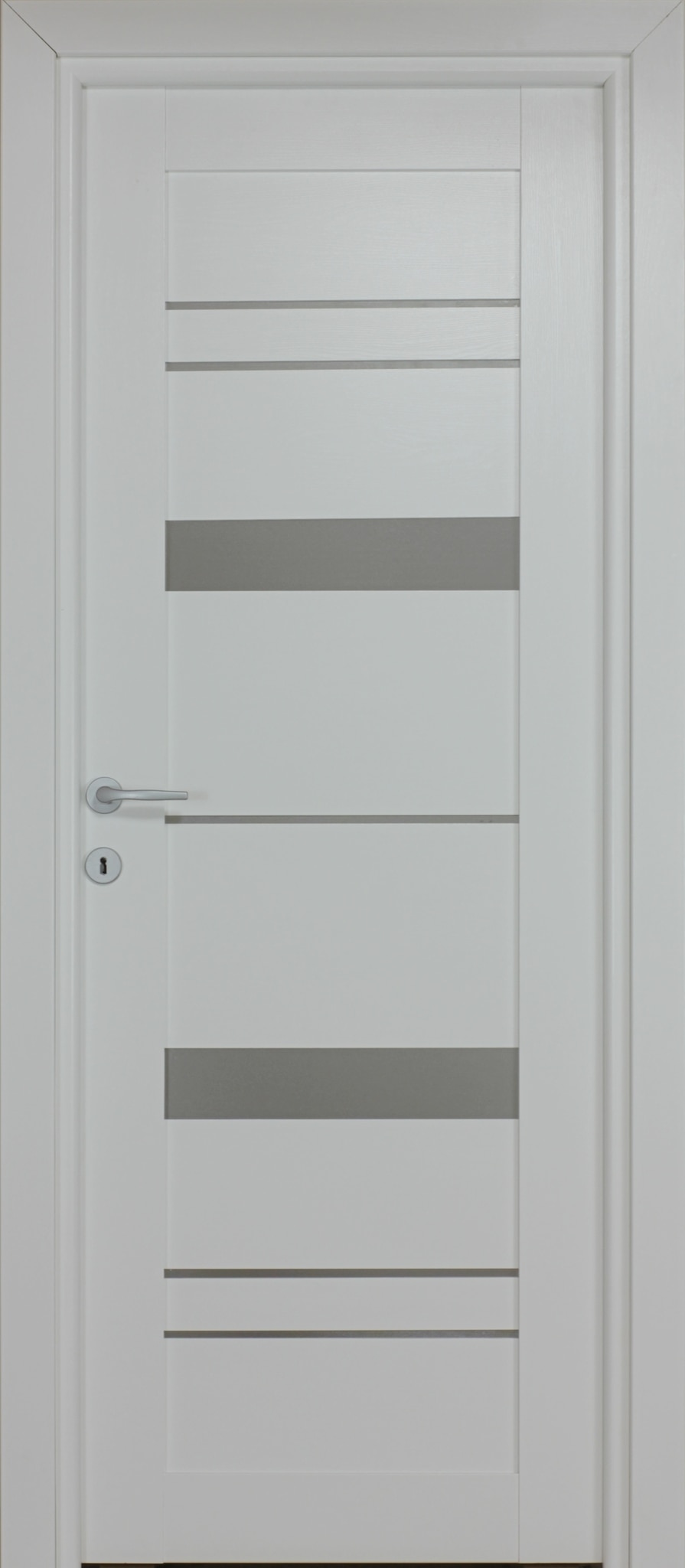 Usa de interior cu geam, alb, reversibila, mdf, 203 x 78 cm, toc inclus  Amyra