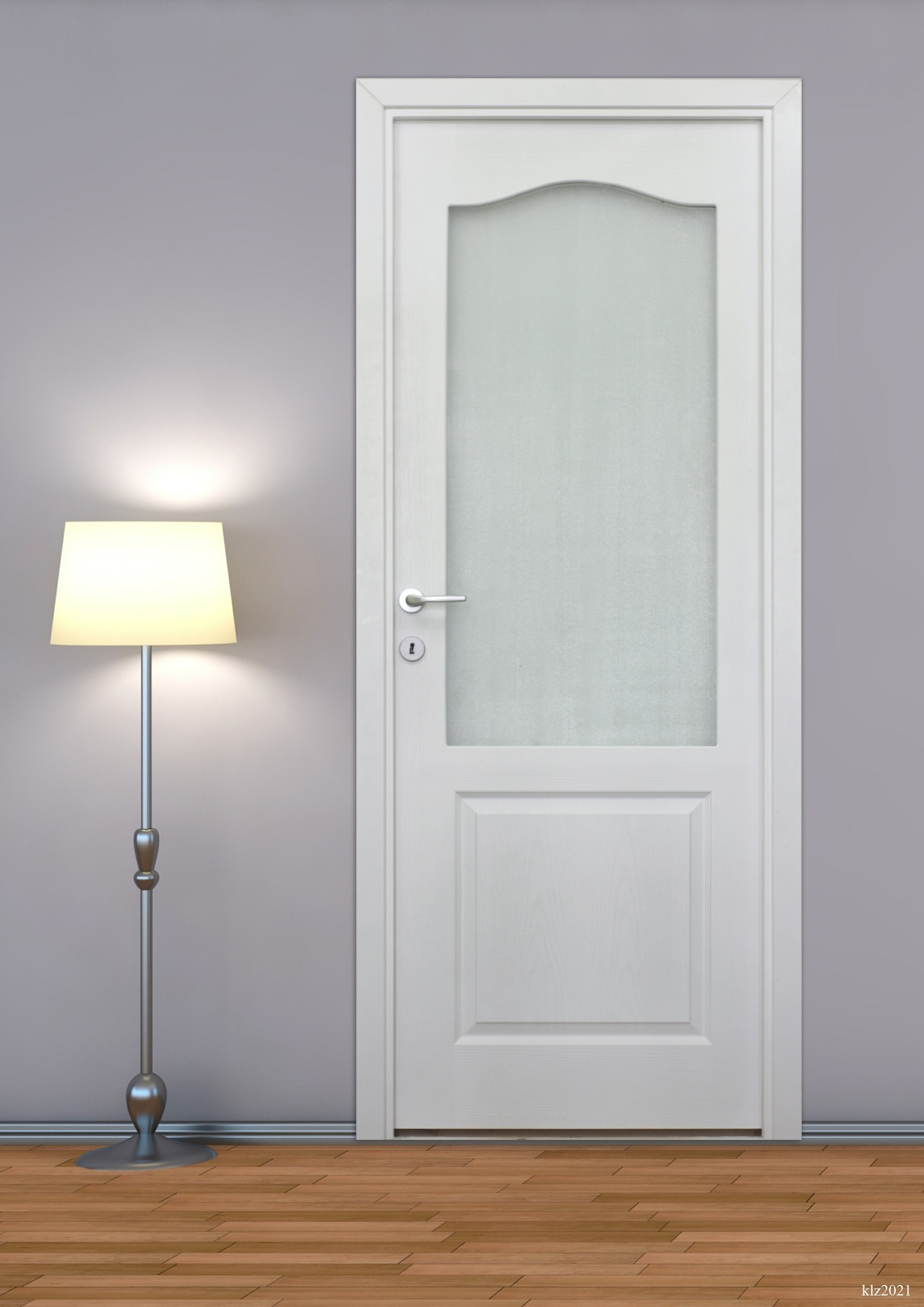 Usa de interior cu geam, alb, reversibila, mdf, 203 x 78 cm, toc inclus  Anatolia