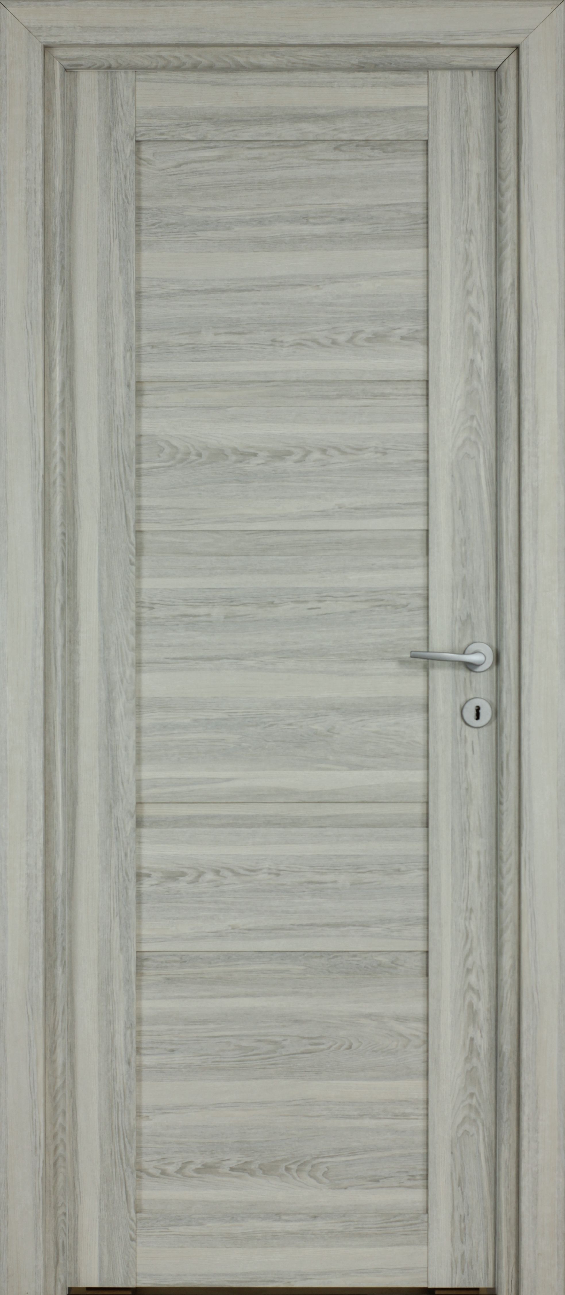 Usa interior Bella, fara geam, reversibila, MDF, 78 x 203 cm, gri deschis