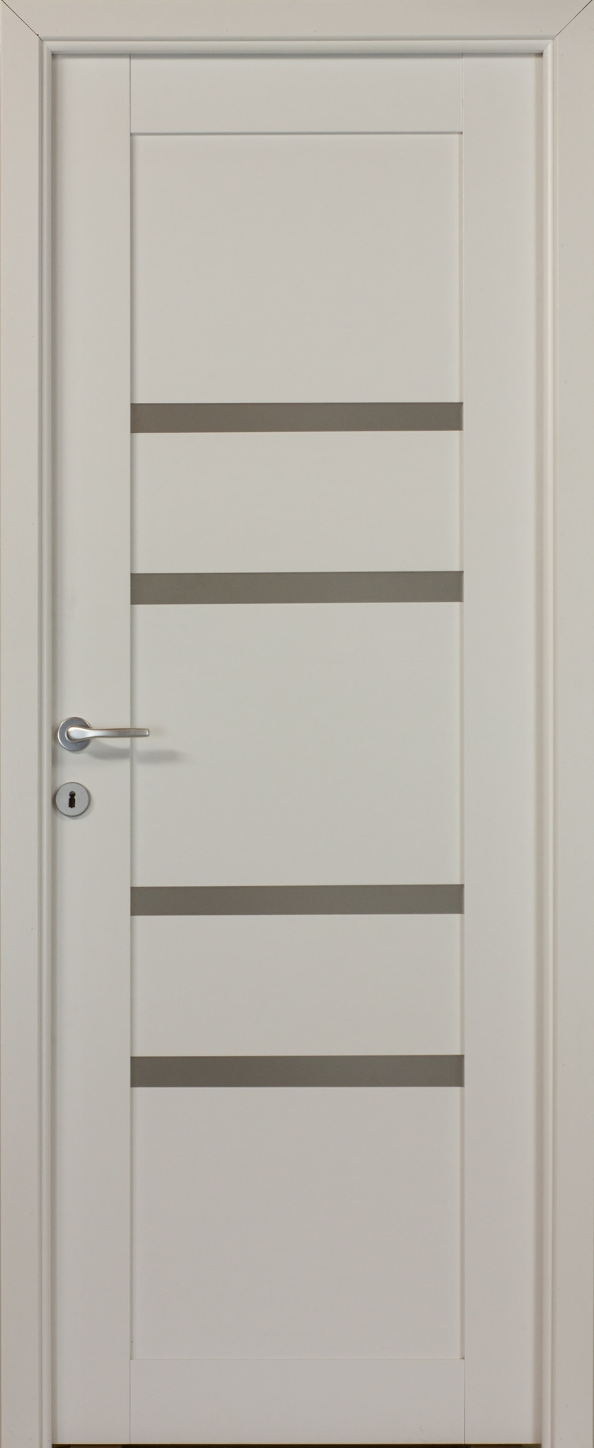 Usa de interior cu geam, alb, reversibila, mdf, 203 x 68 cm, toc inclus  Bella